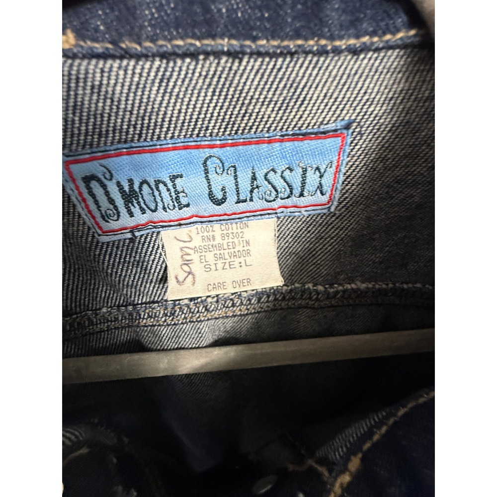 D'Mode Classix Women Blue Denim Vest Red Fringe Sequin Western Cowgirl Large - Picture 3 of 6